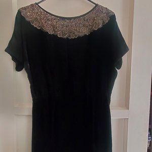 Vintage Gothic Velvet Black Dress
